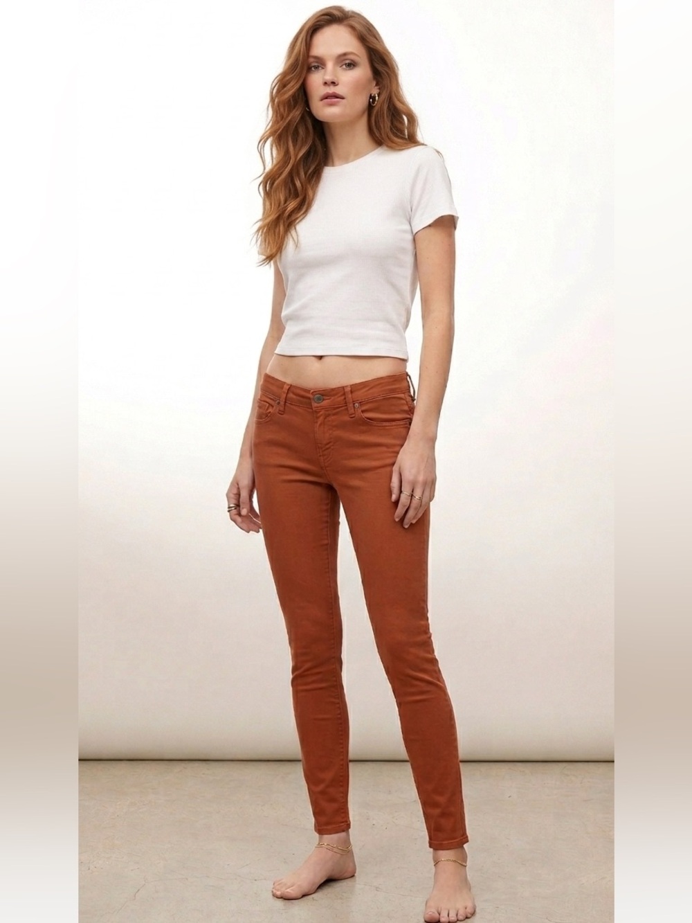 Citizen Of Humanity Brown Thompson Midrise Skinny Cropped Pants